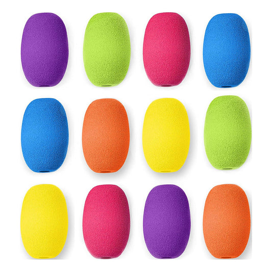 Ergonomic Pencil Grips 12-Pack | Cushioned Foam Grip Holders