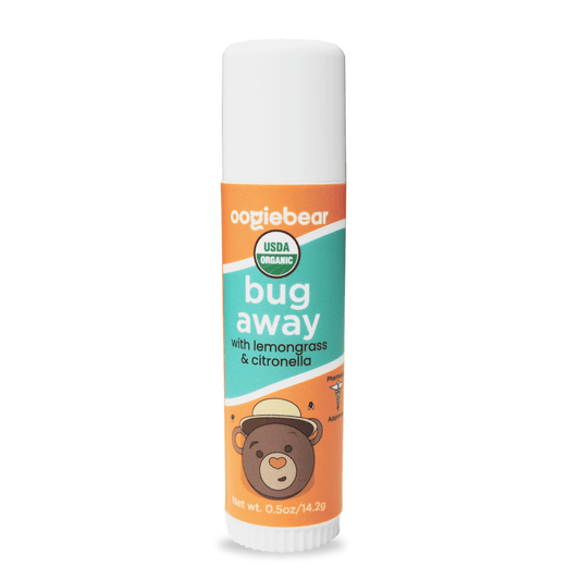 oogiebear Bug Away Balm organic baby bug repellent tube with lemongrass and neem oil