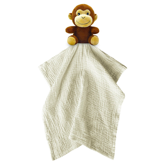 e Lovey monkey security blanket with soft plush body