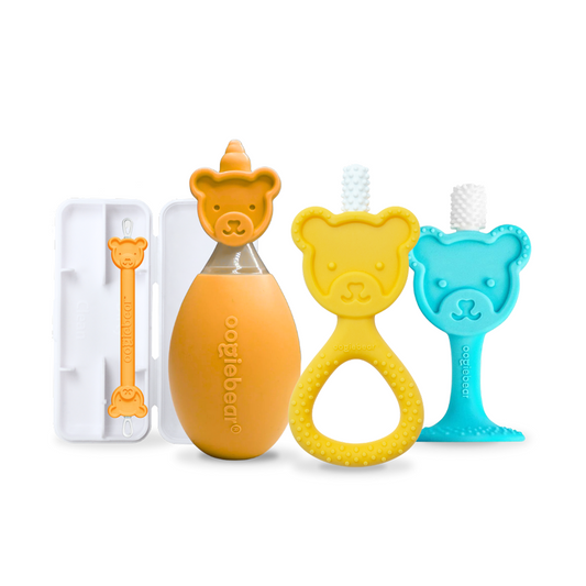Oogiebear baby ear nose and teething kit with aspirator, picker, teether, toothbrush and storage