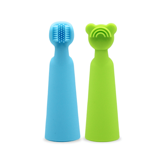oogiebear finger brush and tongue scraper 2-in-1 baby oral care tool with soft silicone bristles