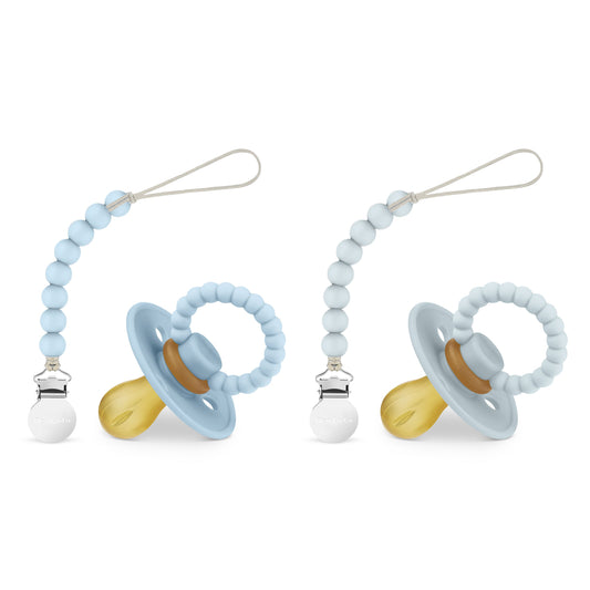 Luladream Pacifier & Clip Sets on a white background