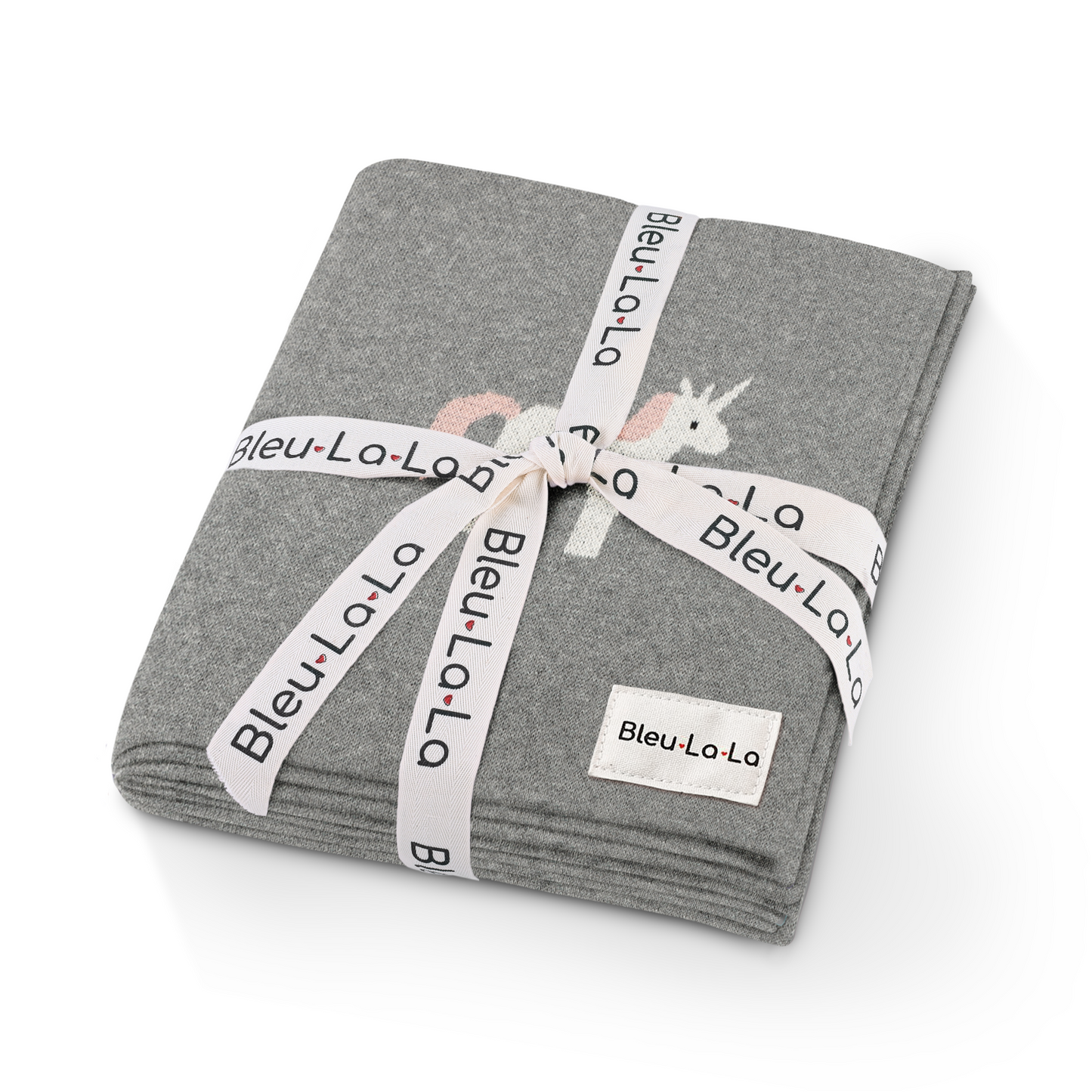 Gray fabric bundle with 'Bleu La La' branding on a white background