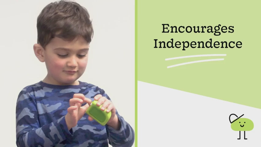 Video, encourages independence, mom with her two kids ages 4 and 7 using their Lil Nippers. Cute characters on screen also.