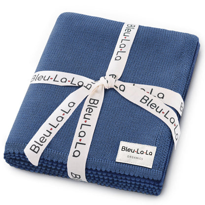 Blue fabric bundle with 'Bleu La La' branding on a white background