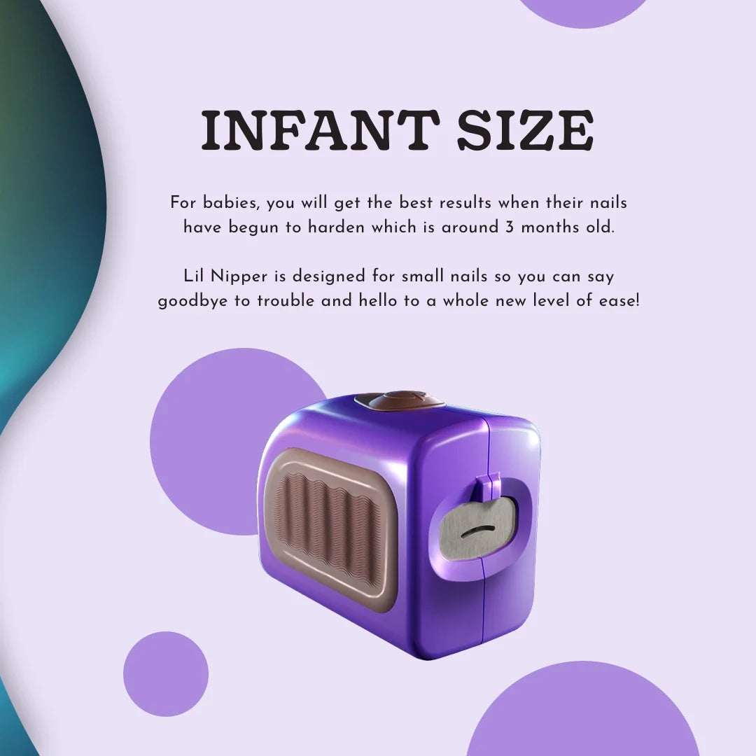 Infian sized lil nipper is designed for small nails, it is an electric nail clipper, designed for safe and gentle trimming of babies' nails.