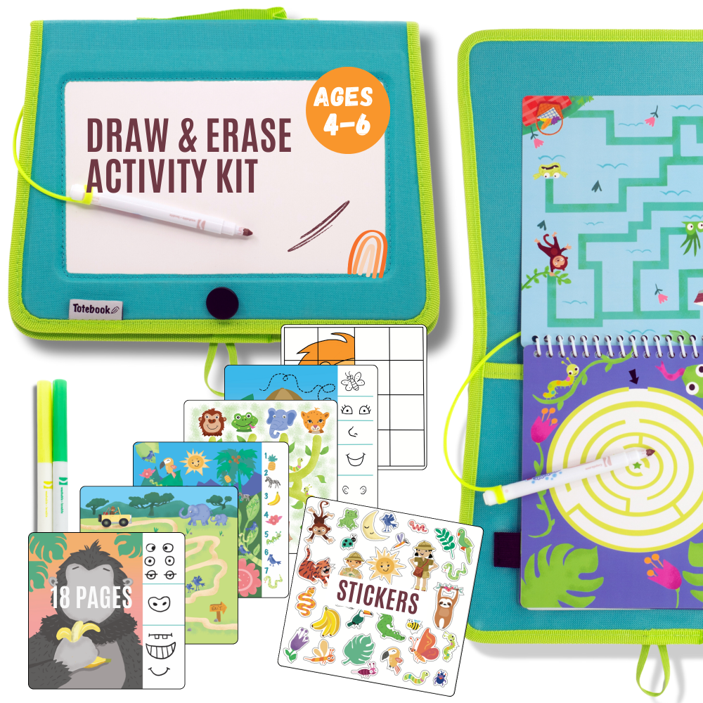 Totebook Kids Dry Erase Travel Activity Book Ages 4-6