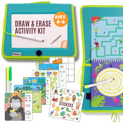 Totebook Kids Dry Erase Travel Activity Book Ages 4-6