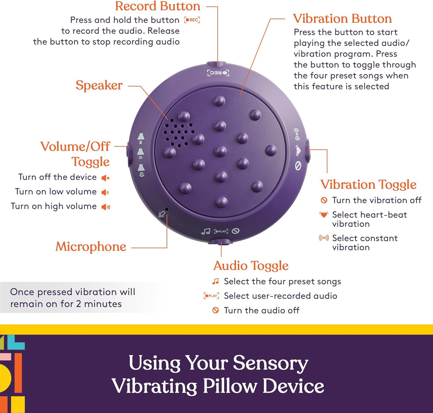 Sensory Vibrating Pillow-Unicorn