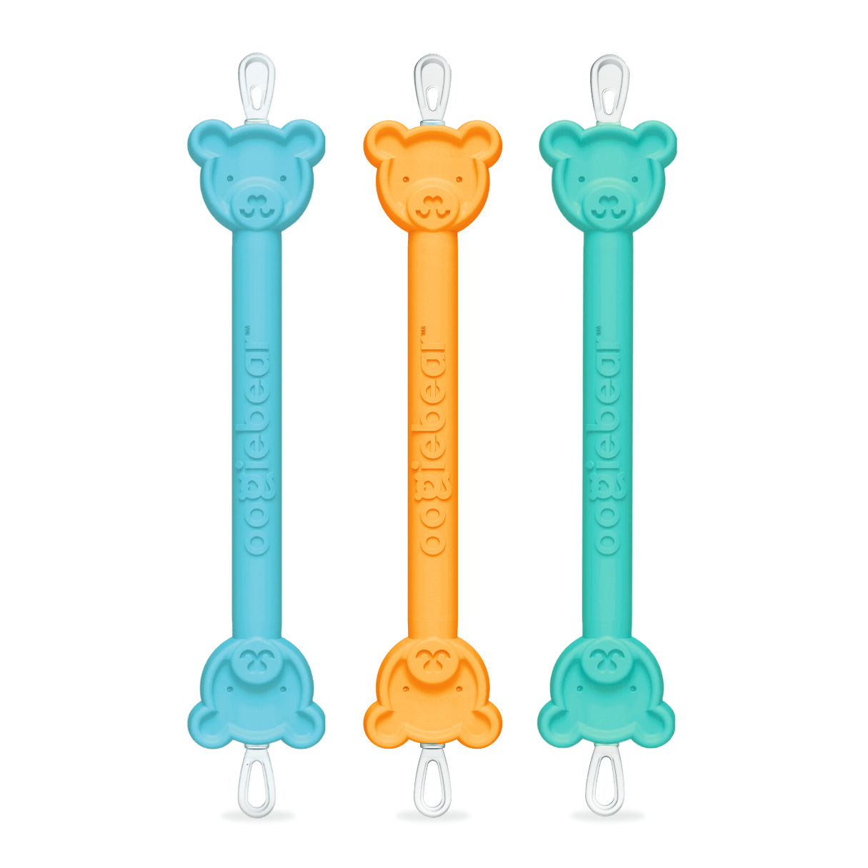 oogiebear 3-pack booger picker with dual-ended scoop and loop tips and bear safety bumper