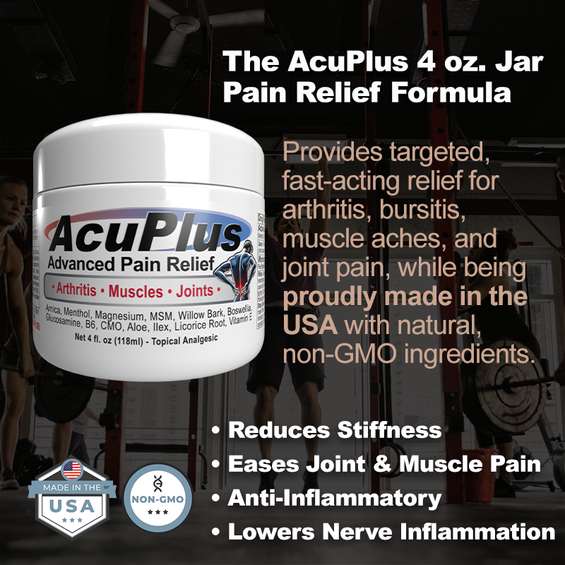 AcuPlus 4 oz Pain Relief Cream – Menthol Topical Analgesic for Muscle and Joint Aches