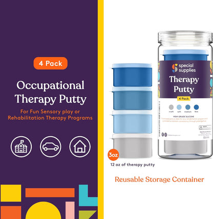 Therapy Putty Ocean 4-Pack | Hand Strength & Stress Relief for All