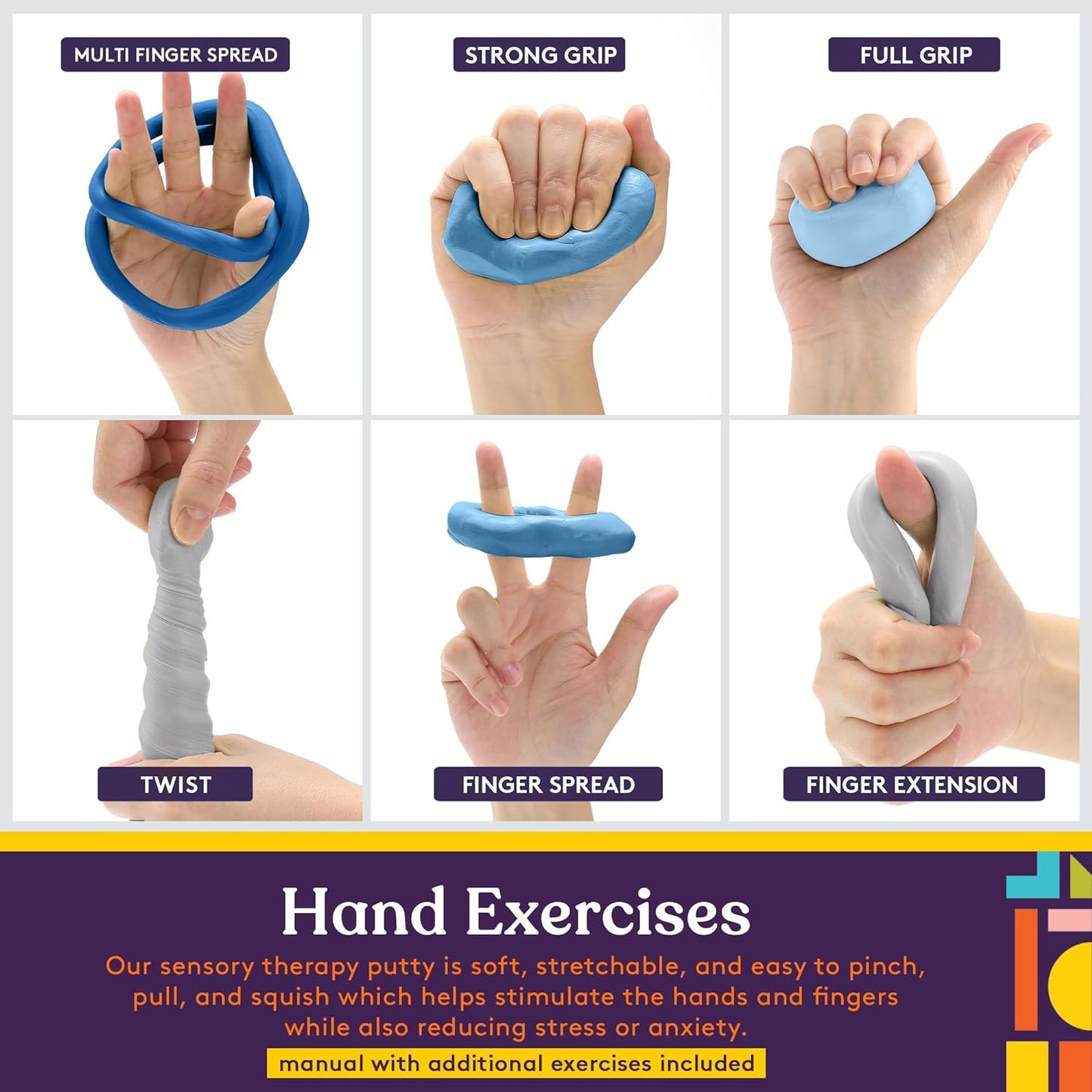 Therapy Putty Ocean 4-Pack | Hand Strength & Stress Relief for All