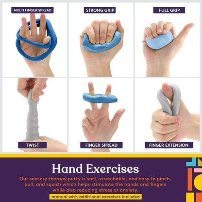 Therapy Putty Ocean 4-Pack | Hand Strength & Stress Relief for All
