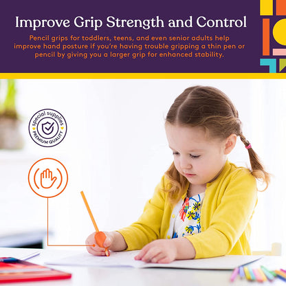 Ergonomic Pencil Grips 12-Pack | Cushioned Foam Grip Holders