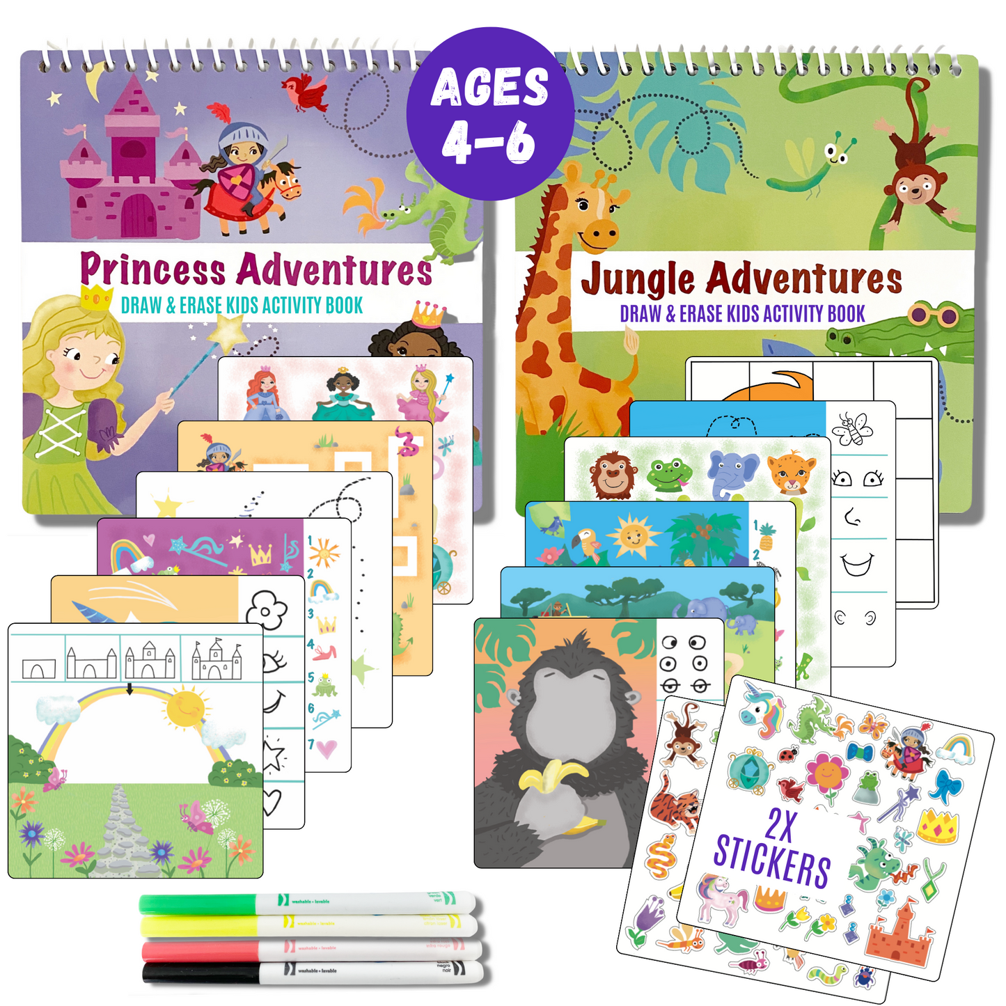 Totebook Kids Dry Erase Travel Activity Book Ages 4-6
