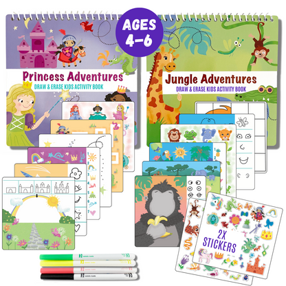 Totebook Kids Dry Erase Travel Activity Book Ages 4-6