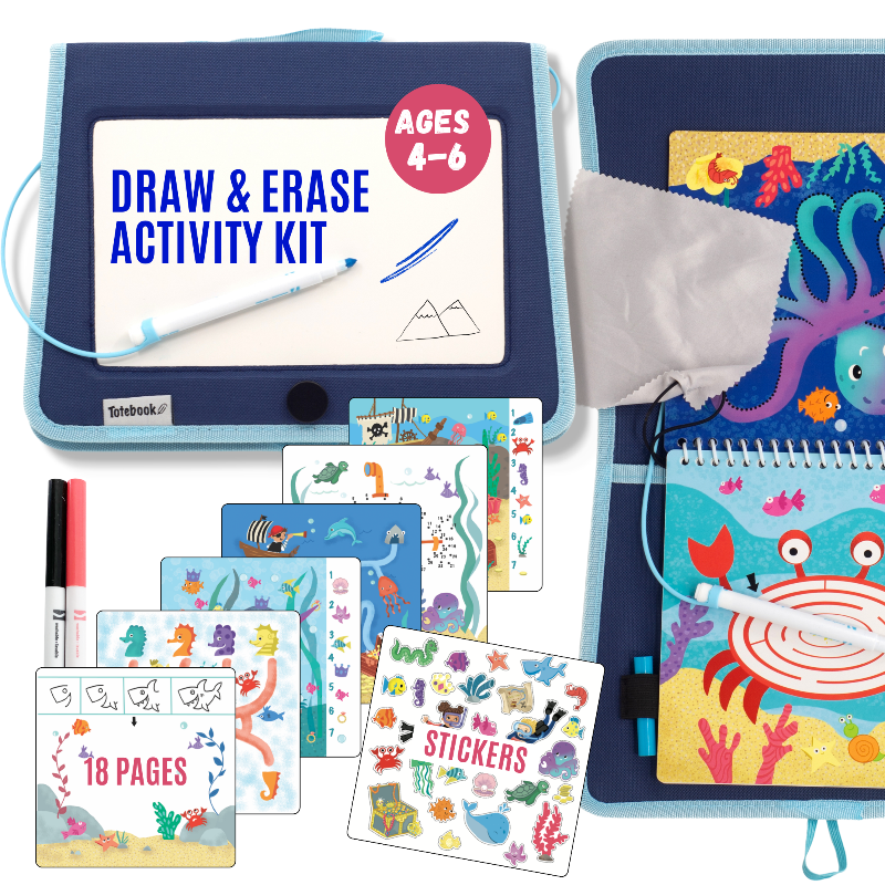 Totebook Kids Dry Erase Travel Activity Book Ages 4-6