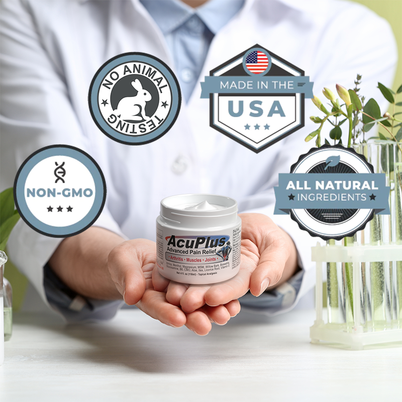 AcuPlus 4 oz Pain Relief Cream – Menthol Topical Analgesic for Muscle and Joint Aches