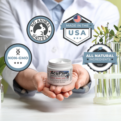 AcuPlus 4 oz Pain Relief Cream – Menthol Topical Analgesic for Muscle and Joint Aches