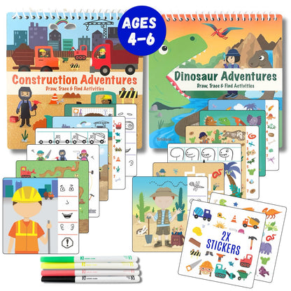 Totebook Kids Dry Erase Travel Activity Book Ages 4-6