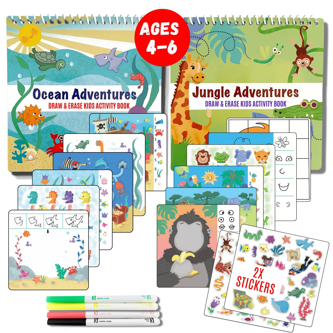 Totebook Kids Dry Erase Travel Activity Book Ages 4-6