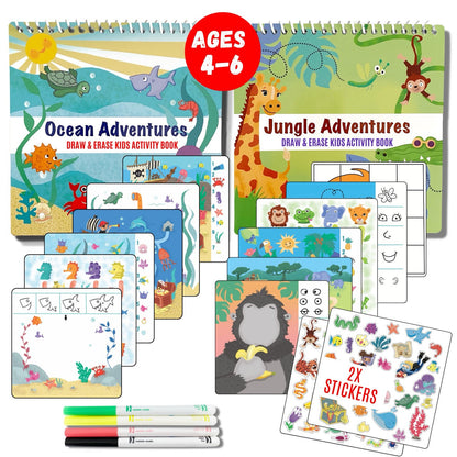 Totebook Kids Dry Erase Travel Activity Book Ages 4-6