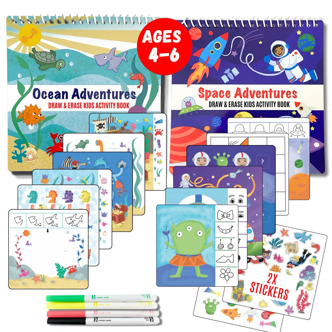 Totebook Kids Dry Erase Travel Activity Book Ages 4-6