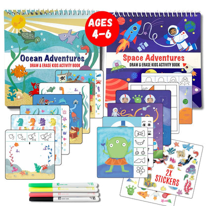 Totebook Kids Dry Erase Travel Activity Book Ages 4-6