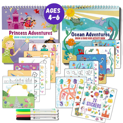 Totebook Kids Dry Erase Travel Activity Book Ages 4-6