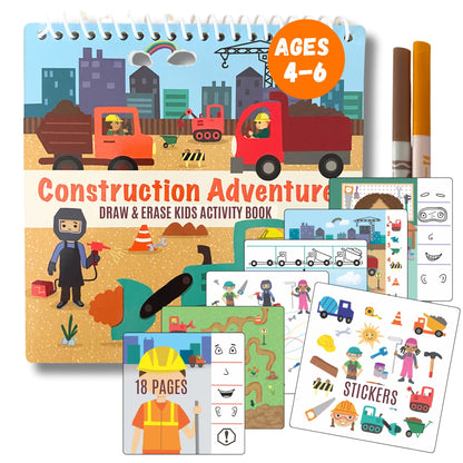 Totebook Kids Dry Erase Travel Activity Book Ages 4-6