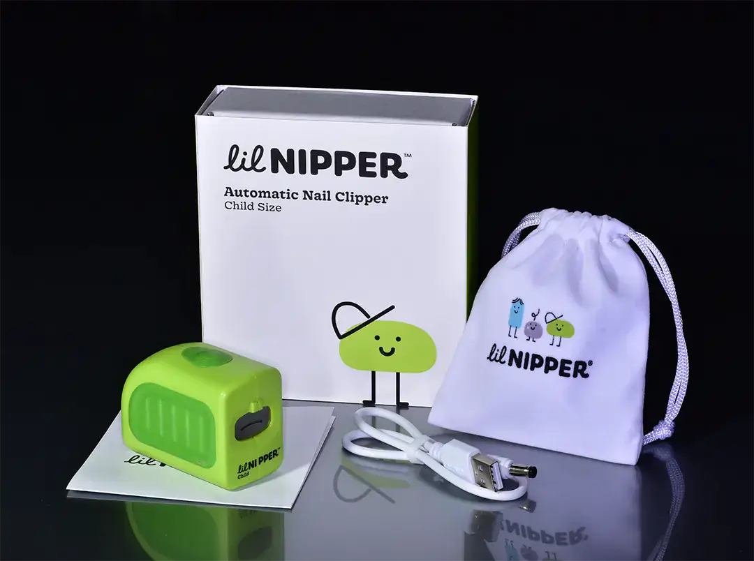 The Lil Nipper Child clipper, packaged in an attractive box, perfect for gifting.