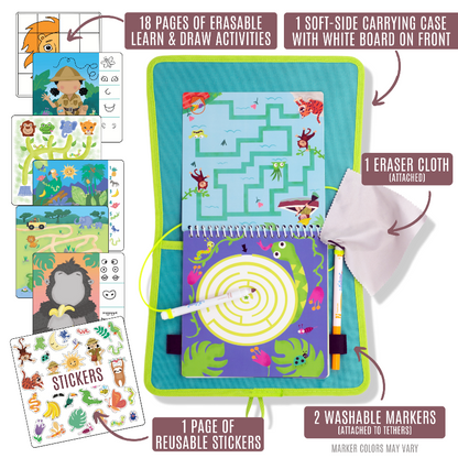 Totebook Kids Dry Erase Travel Activity Book Ages 4-6