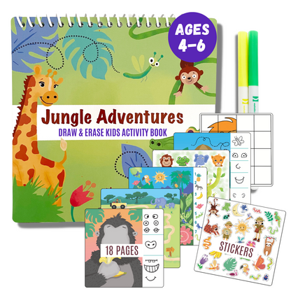 Totebook Kids Dry Erase Travel Activity Book Ages 4-6