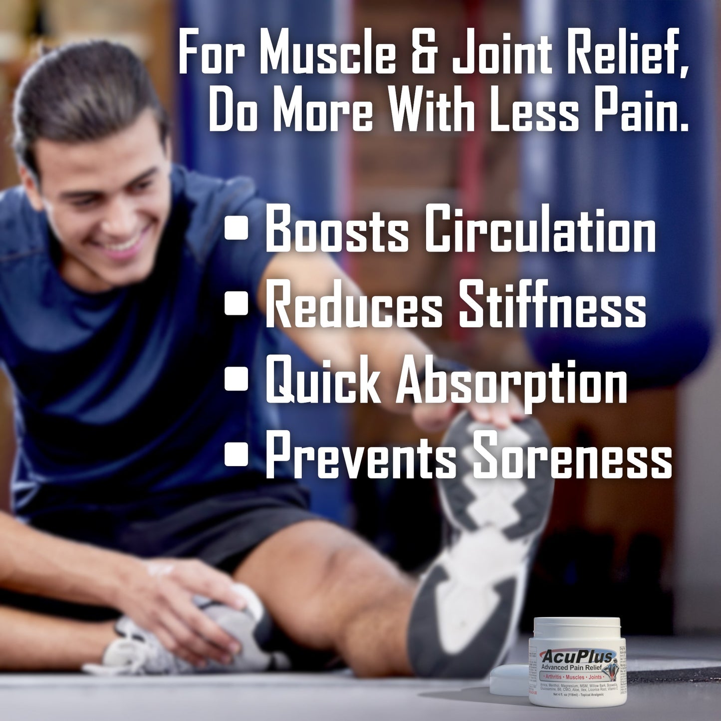 AcuPlus 4 oz Pain Relief Cream – Menthol Topical Analgesic for Muscle and Joint Aches
