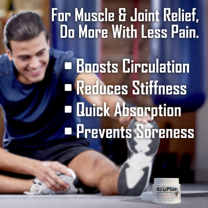 AcuPlus 4 oz Pain Relief Cream – Menthol Topical Analgesic for Muscle and Joint Aches