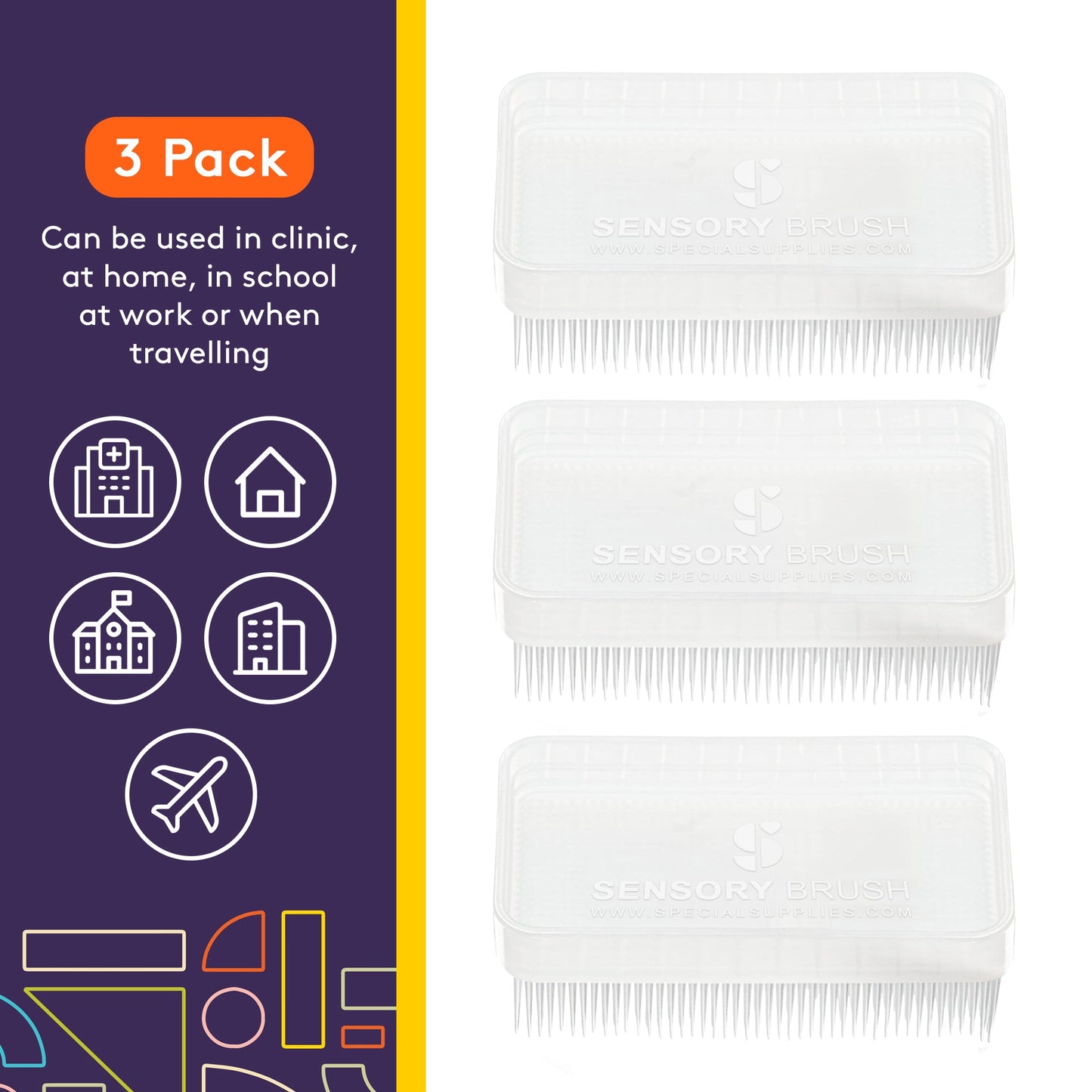 Special Supplies Sensory Brush Therapressure Therapy Brush for Occupational and Sensory Brushing, Stimulating and Calming Tools for Kids and Adults, Soft Flexible Bristles, Latex Free
