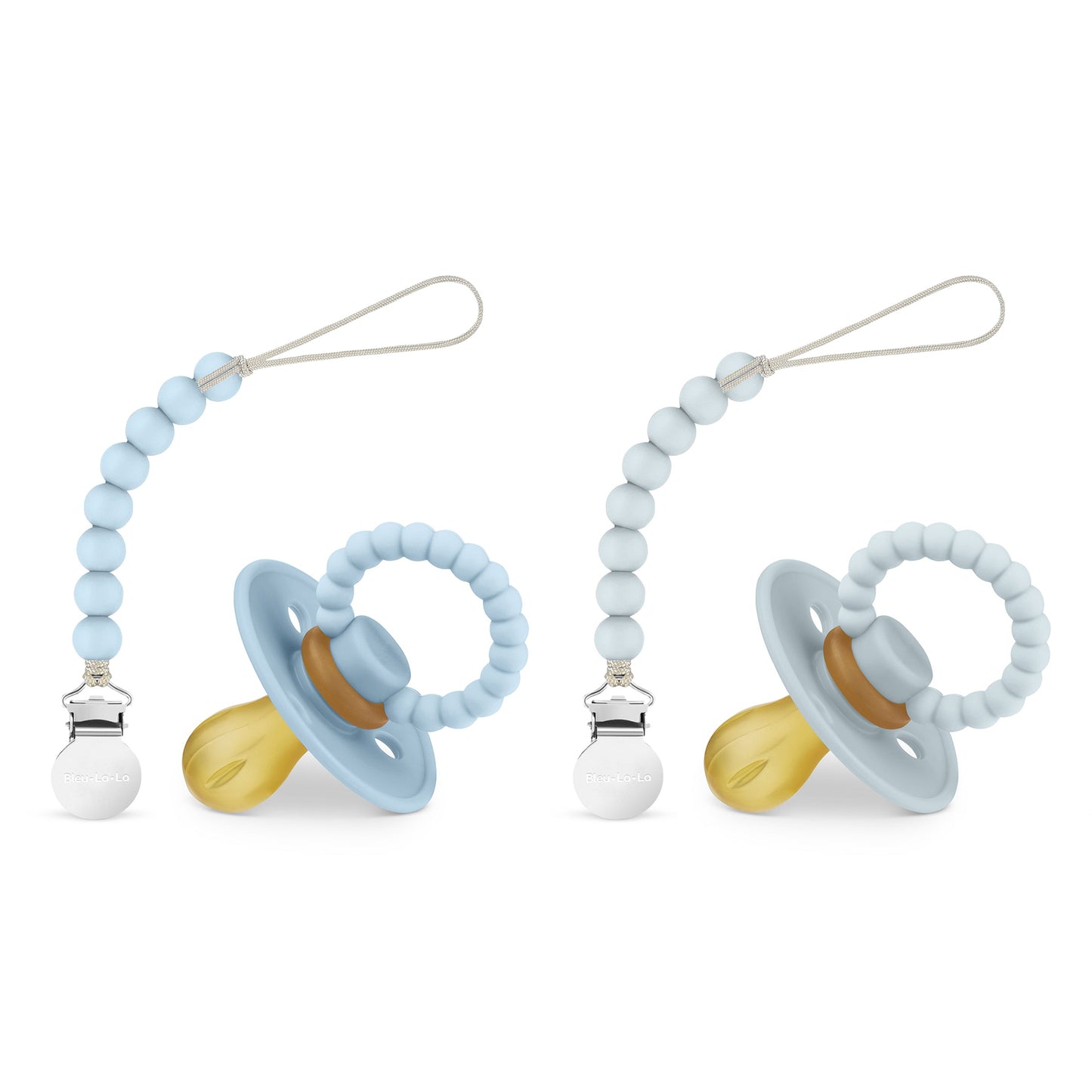 Luladream Pacifier & Clip Sets on a white background