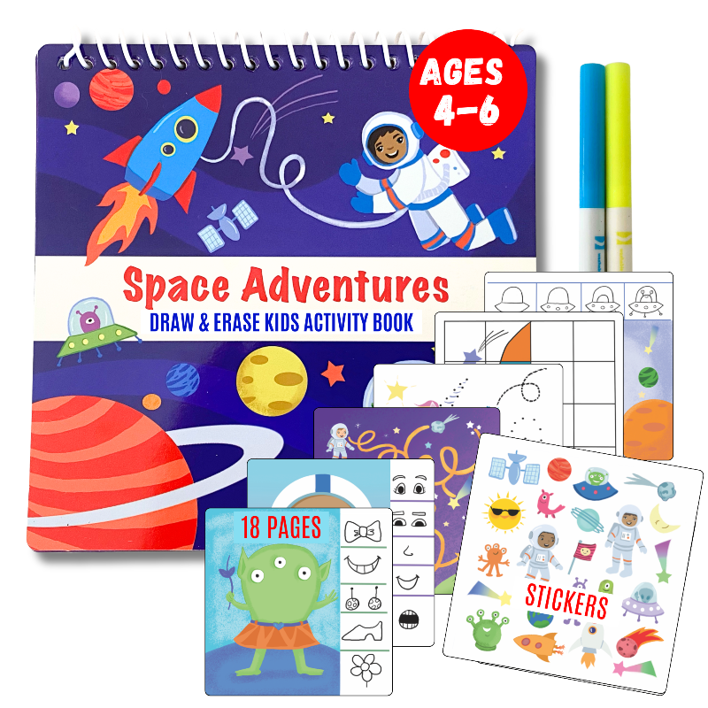 Totebook Kids Dry Erase Travel Activity Book Ages 4-6